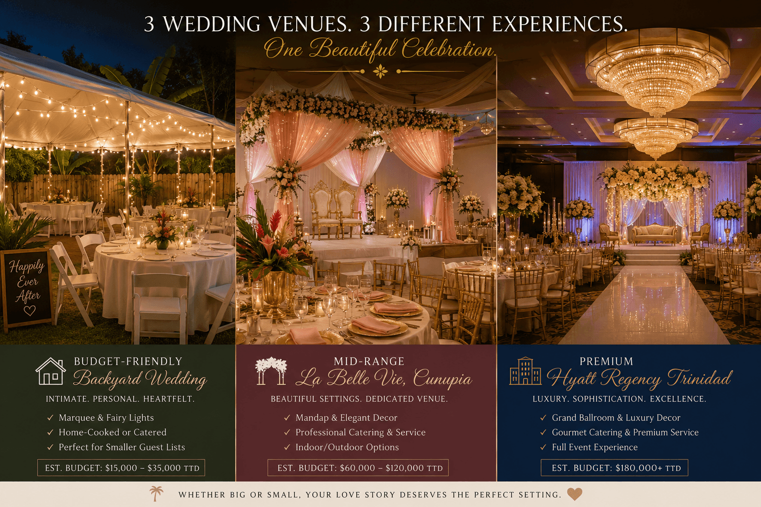 The T&T Wedding Venue Reality Check: What You Actually Get at Every Price Point